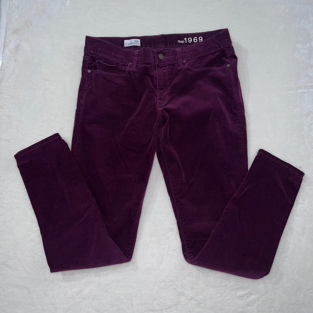 Gap 1969 Legging Jean C Purple Corduroy‎ Pants Rubywine 29r Skinny Preppy Boho
